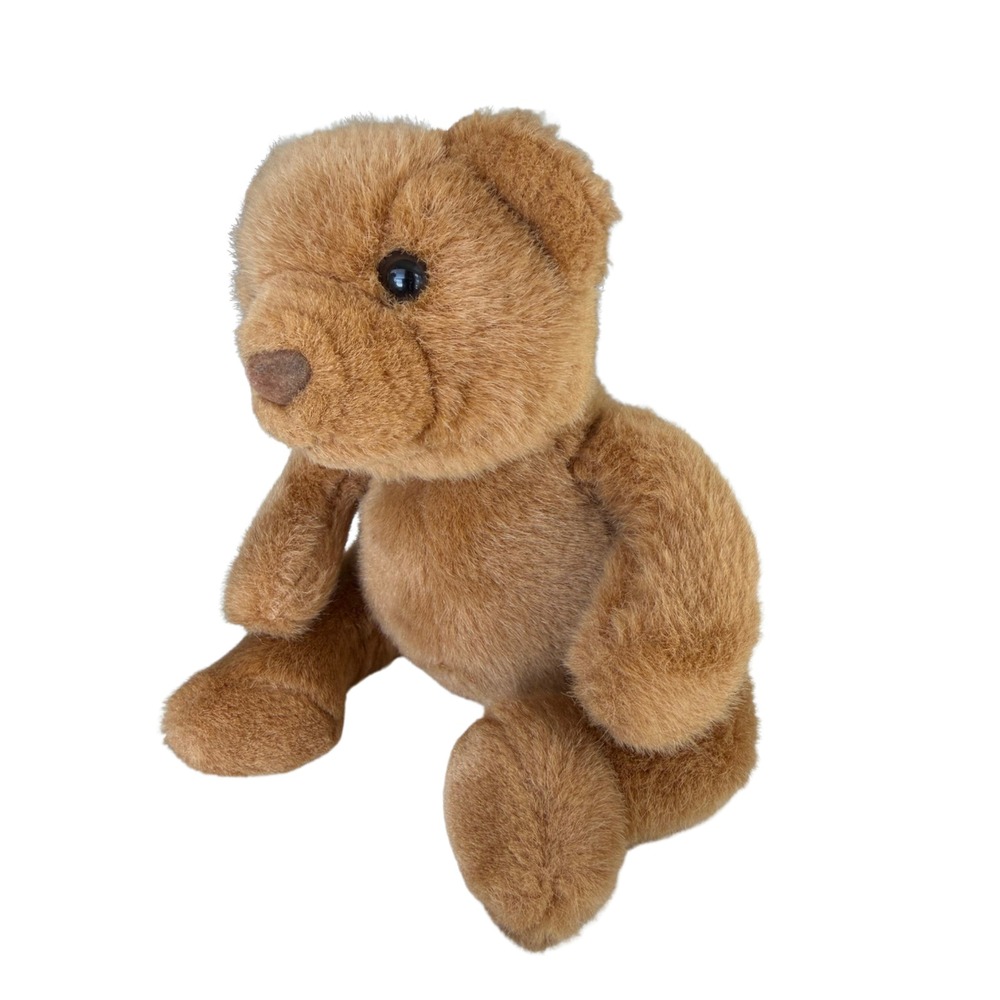 Baby Guess Bear Russ Berrie Plush Stuffed Animal Brown Vintage 8"